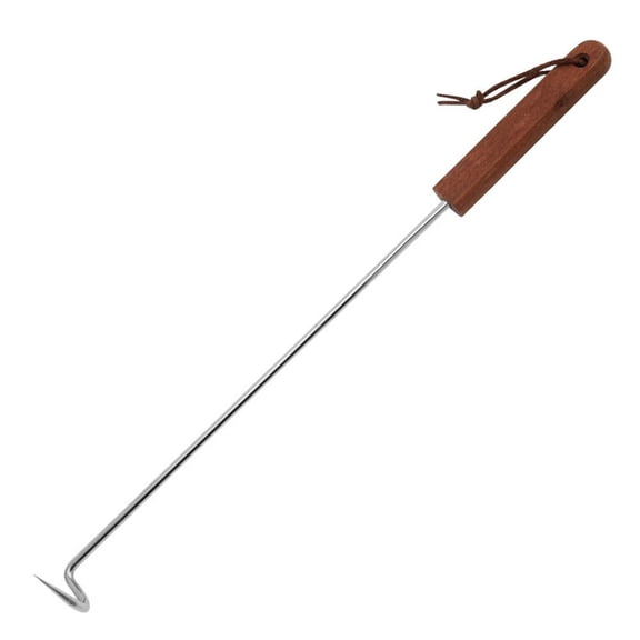 16" Stainless Steel BBQ Food Flipper, Sharp Hook Tip for Safe Meat Handling, Essential Tool for Grilling Ribs, Chicken, and Hot Dogs