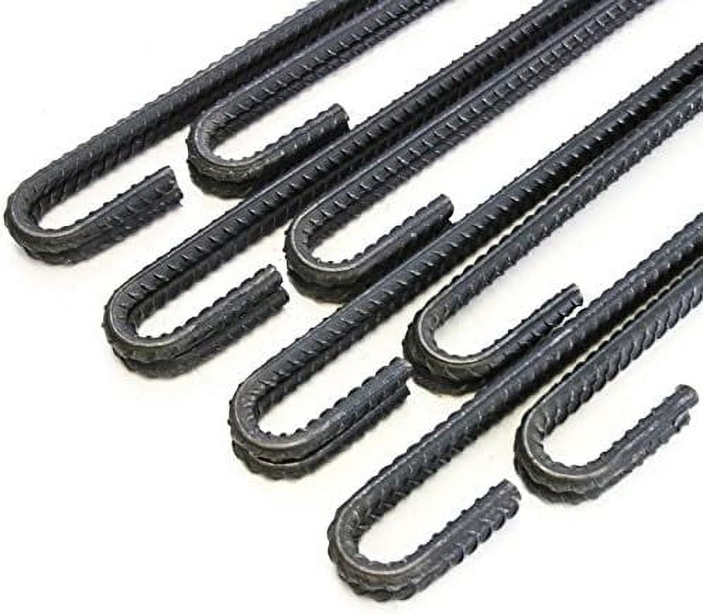 16 Steel Rebar Ground Stakes J Hook Heavy Duty 12 Inches Deer Fence