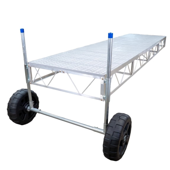 Patriot Docks 16' Straight Roll-in Pipe Dock with Gray Poly Decking (10521)