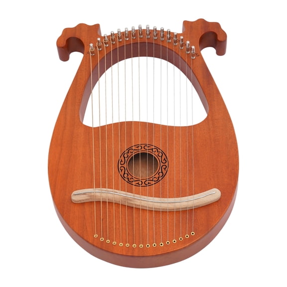 16‑String Harp, Mahogany Wood Portable Lyre Harp, European Style String Instrument for Beginners, Kids and Music Lovers