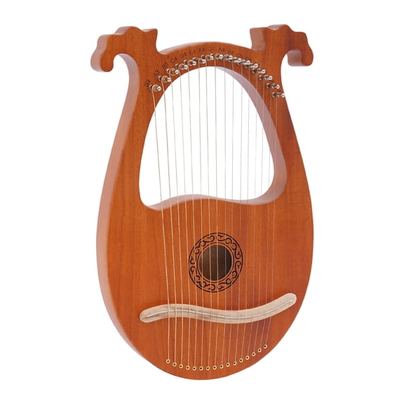 16 String Mahogany Harp, Portable European Style Lyre Musical Instrument for Beginner Adults Music Practice
