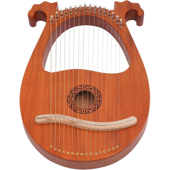 16 Strings Harp, Mahogany Harp with Plectrums Wood Color Lyre with Tuner for Children Adults Beginners Music Lover