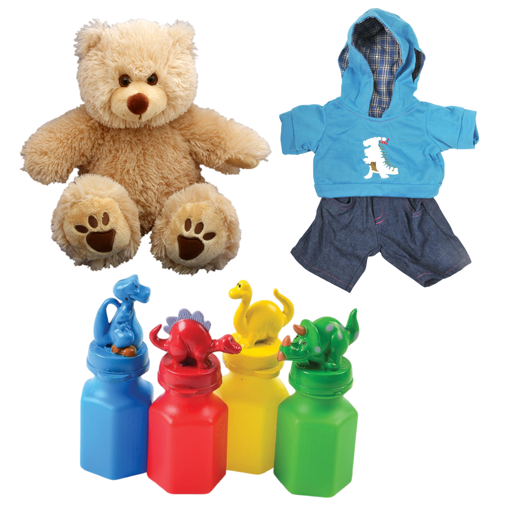 Teddy Bear Furry Dinosaur Toy Build A Bear 024438 Blue