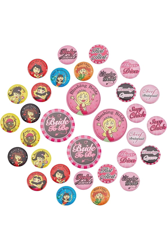 16 Styles Bridal Party Pins Funny Bachelorette Party Buttons Colorful Bridal Shower Brooch Bride to Be Bachelor Pinback for Bride Bridesmaids Wedding
