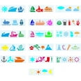 thumbnail image 1 of 2 Sets 2 Styles PET Hollow Out Plastic Drawing Painting Stencils Templates Rectangle with Building Pattern Vehicle Pattern 185x55x0.2mm 1 set/style, 1 of 9