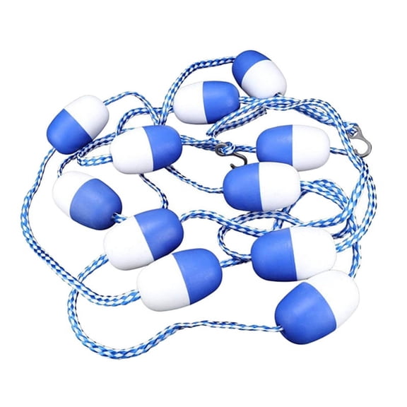 16' Swimming Pool Safety Divider Rope and Float Line with 2 Pre-Assembled Metal Hooks