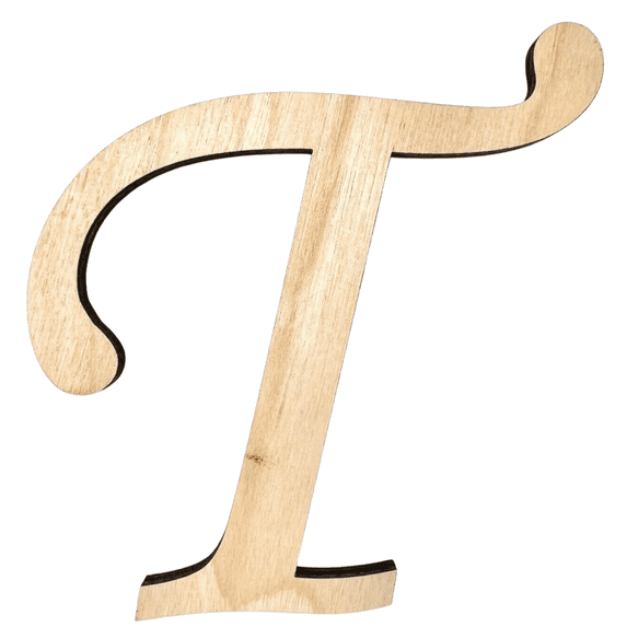 16" Tall BIRCH Wood Letter T | Krafty Supply 1/4" Thick Wooden Letters | Wood Craft Letter | Monotype Font | Fancy Fonts