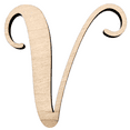 thumbnail image 1 of 16" Tall BIRCH Wood Letter V | 1/4" Thick | Wood Craft Letter | Starfish Font | Script Font, 1 of 3