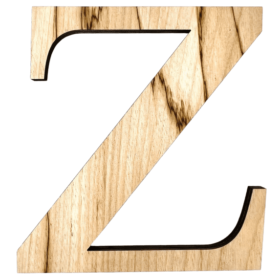 16" Tall Birch Letter Z | 1/4" Thick Birch Plywood| Krafty Supply Letters | Times | Wooden Letter