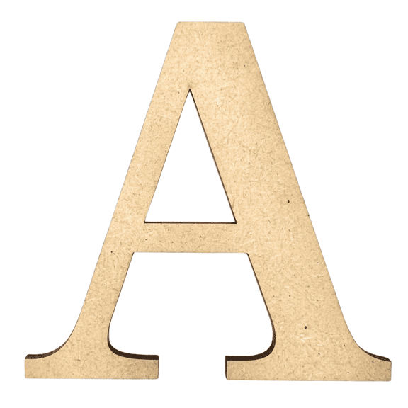 16" Tall MDF Letter A | 1/8" Thick | Krafty Supply Letters | Times | Wooden Letter