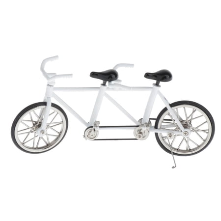 :16 Tandem Bike Model Toy Collectibles Birthday Gifts - White