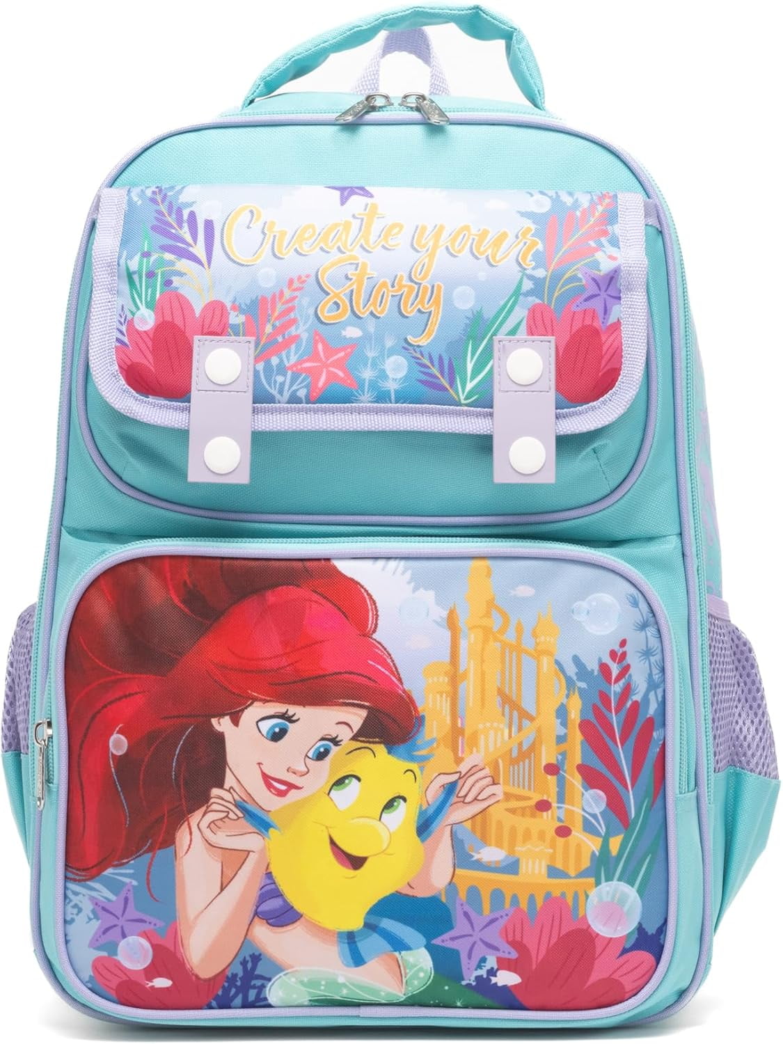 16" The Little Mermiad Ariel Large School backpack with Padded Back and Adjustable Straps