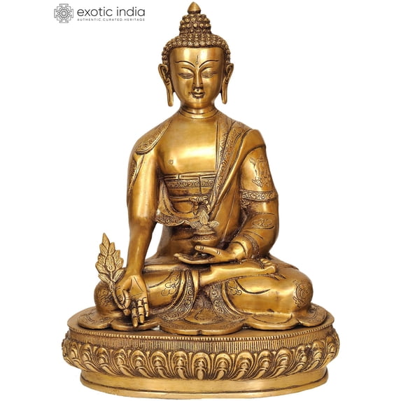 16 Inch Medicine Buddha Tibetan Buddhist Healing Brass Statue