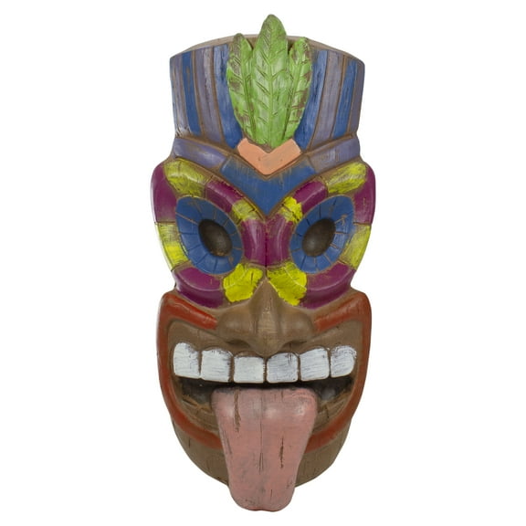 Northlight Tiki Man Sticking Tongue Out Hanging Wall Decoration - 16" - Multicolor
