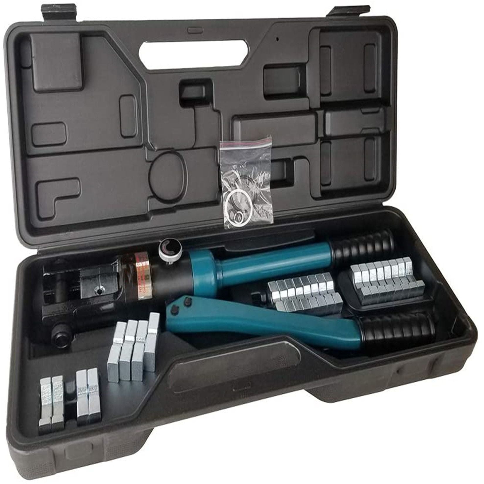 16 Ton Hydraulic Wire Terminal Crimper Battery Cable Lug Terminal Crimping Tool with 11 Pairs of Dies for Stainless Steel Cable Home Improvement