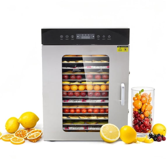 Hakka Food Dehydrator Machine, 16 Trays Commercial Food Dryer with Touch Temp Control & 24H Timer Fruit Meat Vegetables Dehydrator