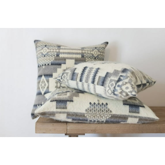 16" Ultra Soft Light Gray Southwest Handmade Pillow Cover