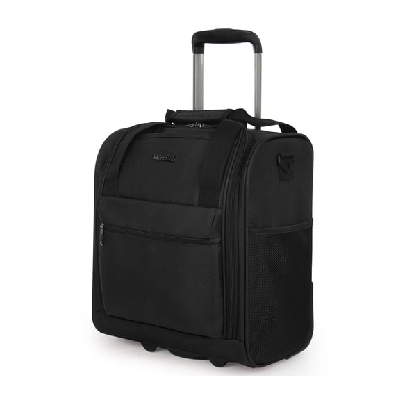New York Xpress 16" Underseat Carry-on Luggage Lightweight Softside Rolling Suitcase with 2 Wheels, Black - TA13