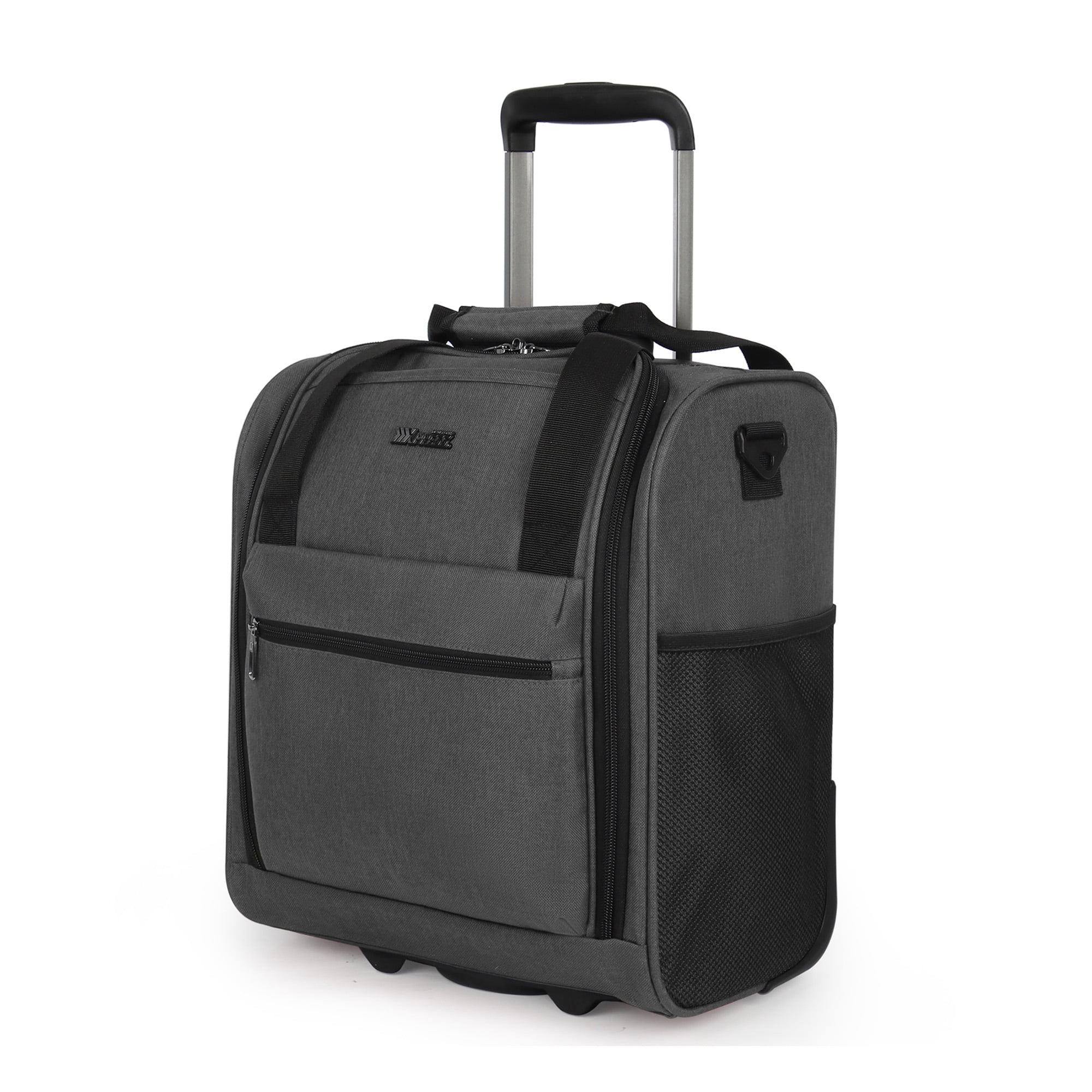 New York Xpress 16" Underseat Carry-on Luggage Lightweight Softside Rolling Suitcase with 2 Wheels, Grey - TA13