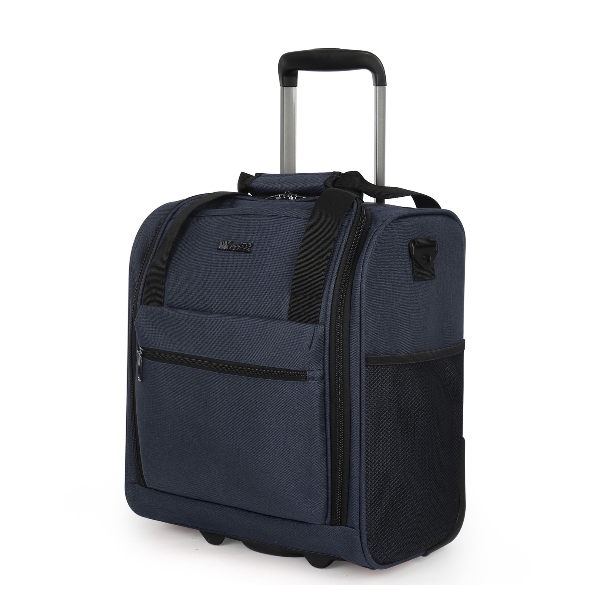 New York Xpress 16" Underseat Carry-on Luggage Lightweight Softside Rolling Suitcase with 2 Wheels, Navy - TA13