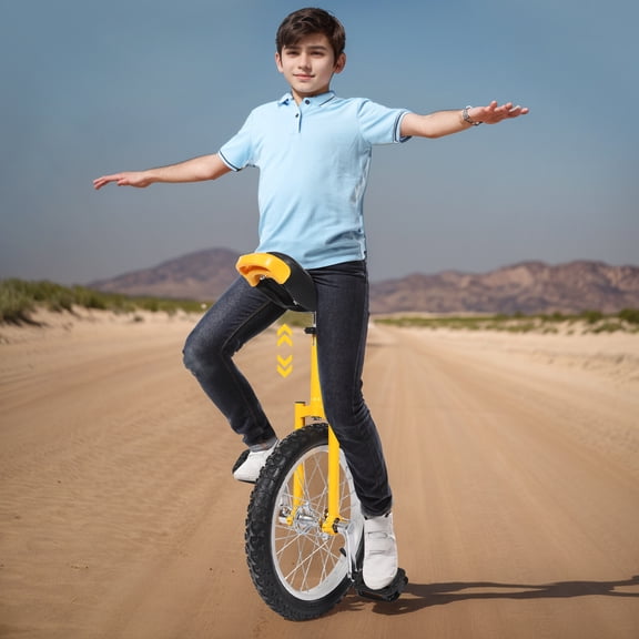 16'' Unicycle Adjustable Seat Balance Exercise Training Wheel Unicycle 110lbs