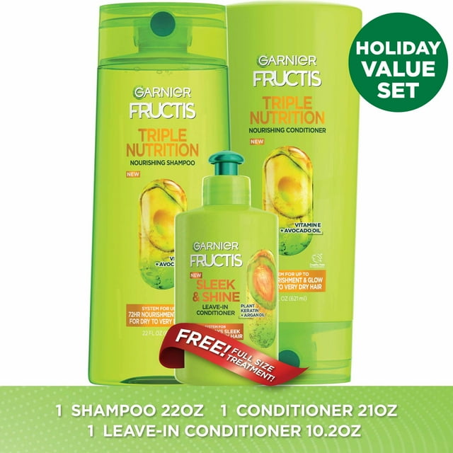 (16 Value) Garnier Fructis Triple Nutrition Shampoo Conditioner and