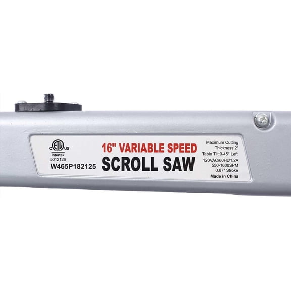 16" Variable Speed Scroll Saw with Tilting , 5501600 SPM, Blade Guard, Hold-Down Shoe, and Dust Collection Durable Precision Cutting Tool for Woodworking Projects$$Tools & Hardware Other