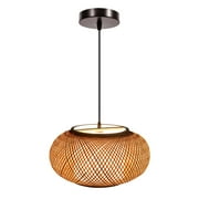 16 Vintage Premium Bamboo Wicker Lampshade Rattan Pendant Light, Hanging Lamp