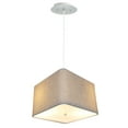 thumbnail image 1 of 16" W 2 Light Pendant Rounded Corner Square Oatmeal Drum Shade with Diffuser, White Cord, 1 of 6