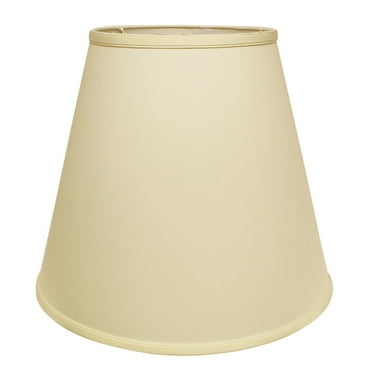 16"W Fabric Slant Extra Deep Empire Hardback Lampshade in Off-White