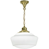 16"W Revival Schoolhouse W/Traditional Globe Pendant