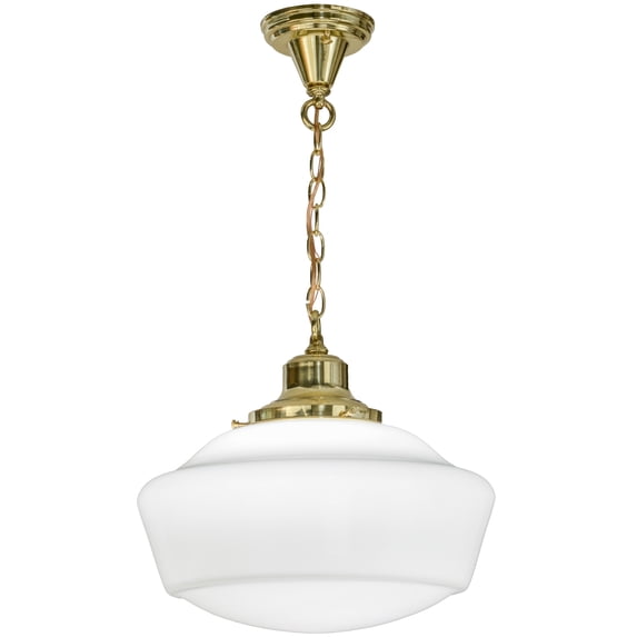 16"W Revival Schoolhouse W/Traditional Globe Pendant