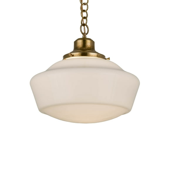 16"W Revival Schoolhouse W/Traditional Globe Pendant