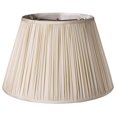 thumbnail image 1 of 16"W Taffeta Silk Fabric Slant Pencil Pleat Softback Lampshade in Beige, 1 of 4