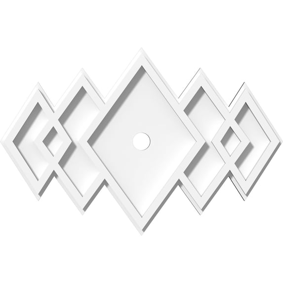 16"W x 10 5/8"H x 1"ID x 5"C x 1"P Zoe Architectural Grade PVC Contemporary Ceiling Medallion