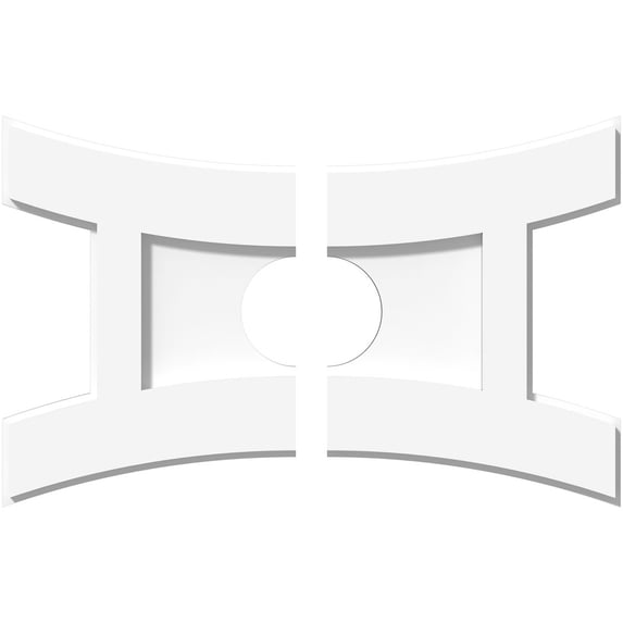 16"W x 10 5/8"H x 3"ID x 3 1/2"C x 1"P Haven Architectural Grade PVC Contemporary Ceiling Medallion, Two Piece