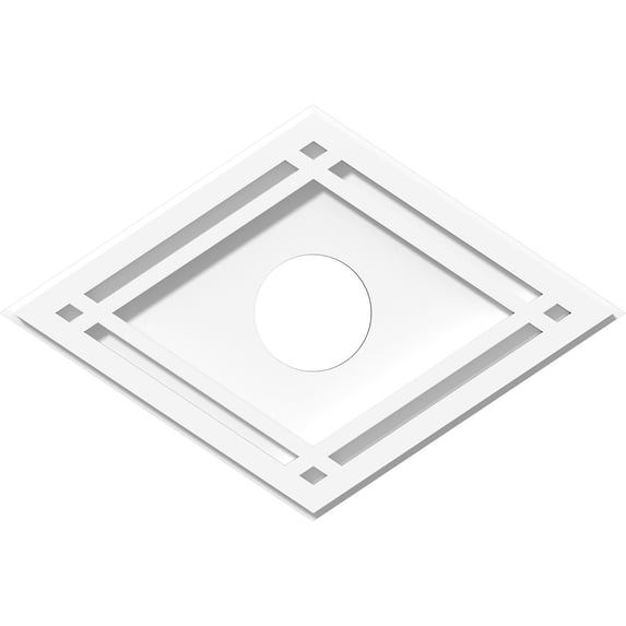 16"W x 10 5/8"H x 3"ID x 5 1/2"C x 1"P Diamond Architectural Grade PVC Contemporary Ceiling Medallion