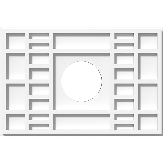 16"W x 10 5/8"H x 4"ID x 5 1/2"C x 1"P Beaux Architectural Grade PVC Contemporary Ceiling Medallion
