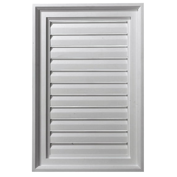 16"W x 15"H Rectangle Urethane Gable Vent Louver, Functional