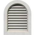 thumbnail image 1 of 16"W x 16"H Round Top Gable Vent (21"W x 21"H Frame Size): Primed, Functional, Rough Sawn Western Red Cedar Gable Vent w/ Brick Mould Face Frame, 1 of 13
