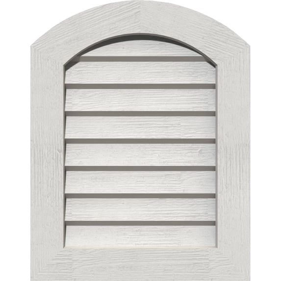 16"W x 20"H Arch Top Gable Vent (21"W x 25"H Frame Size): Primed, Non-Functional, Rough Sawn Western Red Cedar Gable Vent w/ Decorative Face Frame