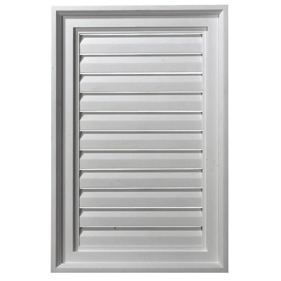 16"W x 20"H Rectangle Urethane Gable Vent Louver, Functional
