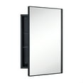 thumbnail image 1 of TEHOME Black Medicine Cabinet, 16x26 Inches, Recessed, Framed Mirror, 1 of 10