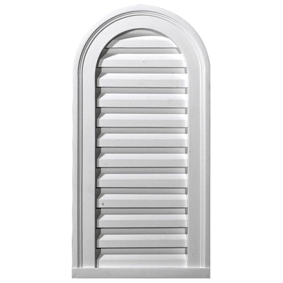 16"W x 27"H Cathedral Urethane Gable Vent Louver, Functional