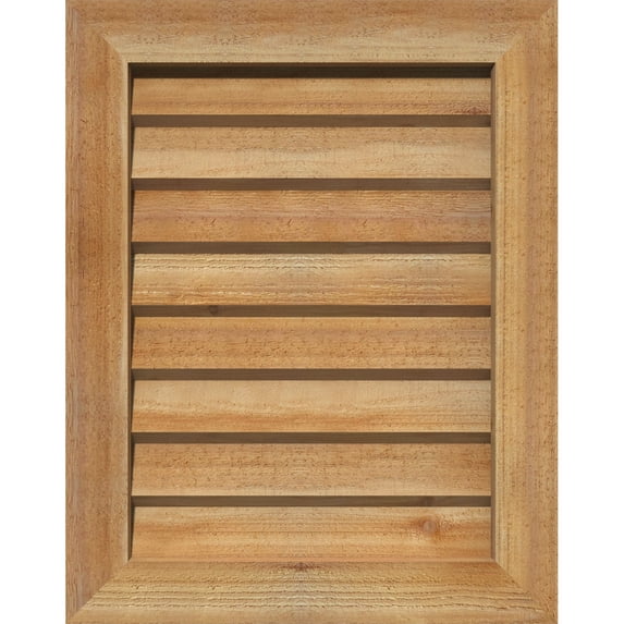 16"W x 28"H Rectangle Gable Vent (21"W x 33"H Frame Size): Unfinished, Non-Functional, Rough Sawn Western Red Cedar Gable Vent w/ Decorative Face Frame