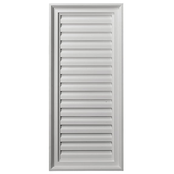 16"W x 31"H Rectangle Urethane Gable Vent Louver, Functional