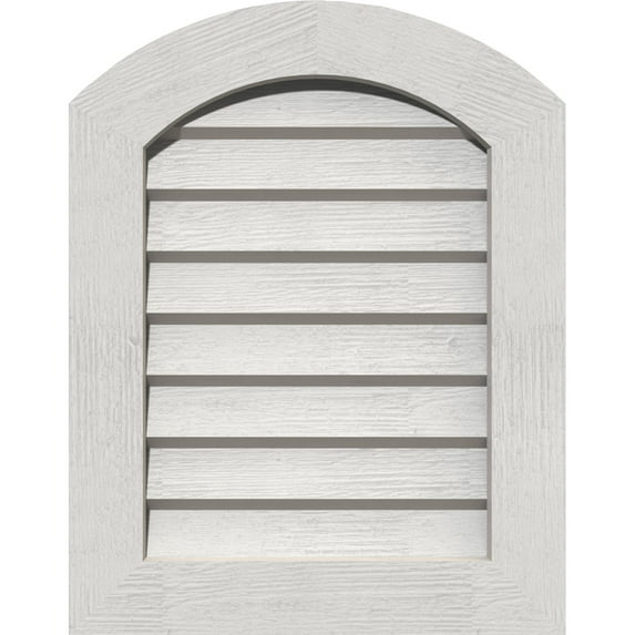 16"W x 36"H Arch Top Gable Vent (21"W x 41"H Frame Size): Primed, Non-Functional, Rough Sawn Western Red Cedar Gable Vent w/ Decorative Face Frame
