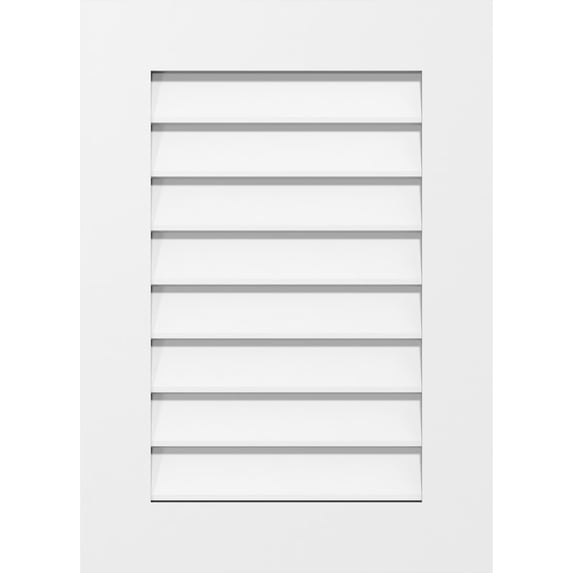 16"W x 42"H Rectangle Surface Mount PVC Gable Vent: Non-Functional, w/ 3-1/2"W x 1"P Standard Frame