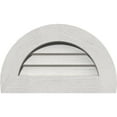 thumbnail image 1 of 16"W x 8"H Half Round Gable Vent (21"W x 13"H Frame Size): Primed, Non-Functional, Rough Sawn Western Red Cedar Gable Vent w/ Decorative Face Frame, 1 of 12