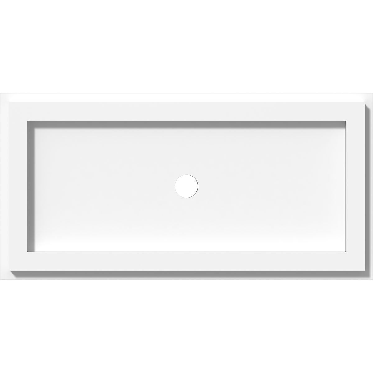 16" White PVC Rectangle Contemporary Ceiling Medallion
